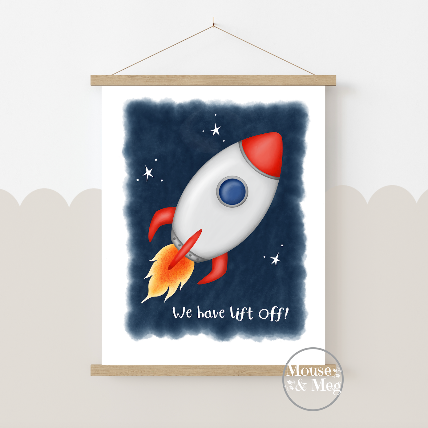 Lift Off! Rocket Ship Print